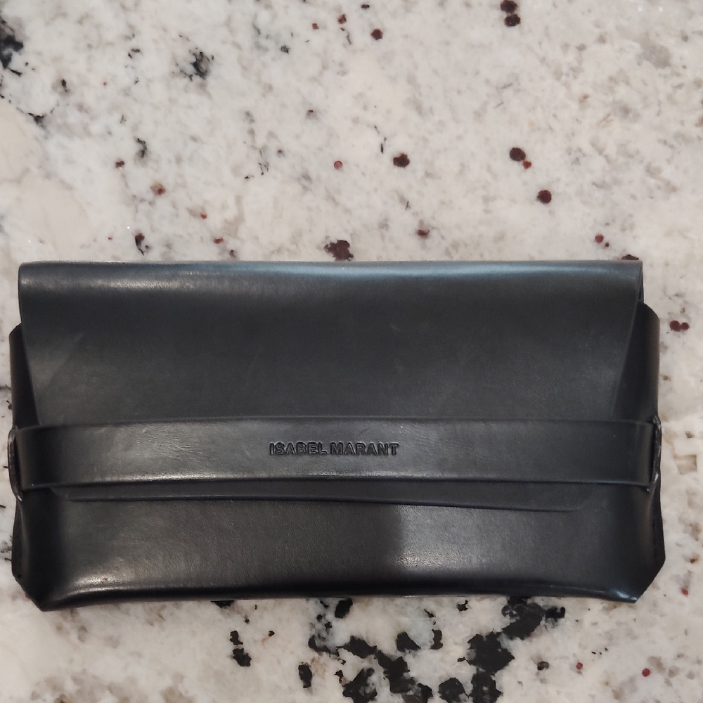 Isabel Marant Unisex  Black Leather Toiletry Bag